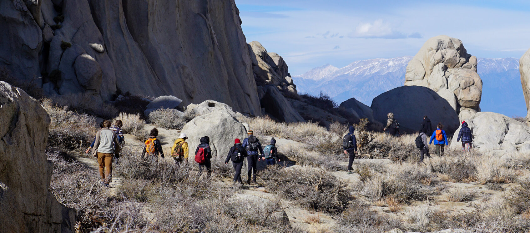 student group trekking in Colorado